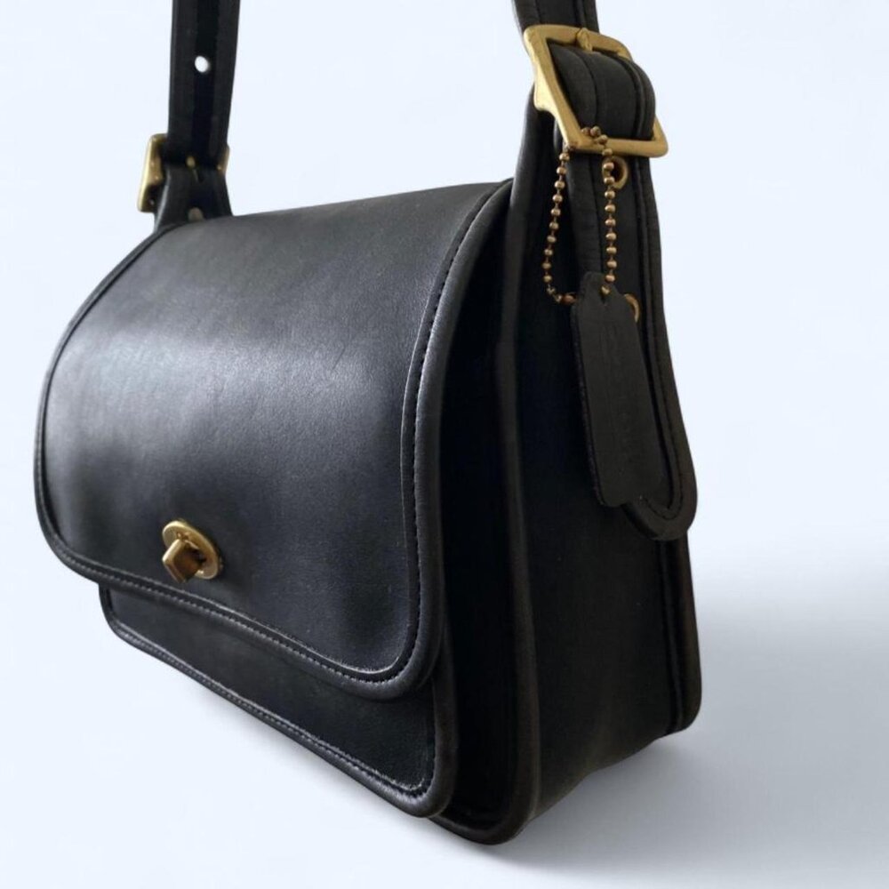 Restored Vintage Coach Rambler's Legacy Bag No. 9061 Black Leather - Picture 6 of 7